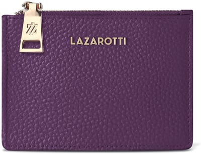 Lazarotti kaarthouder Bologna Leather Zip Etui 4 Card Slots Purple paars