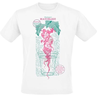 Harry Potter T-shirt - Mandrake Warning - S tot XXL - voor Mannen - wit