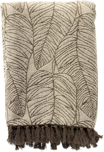 Dutch Decor - MILAD - plaid 140x180 cm - bladmotief - Military Olive - groen