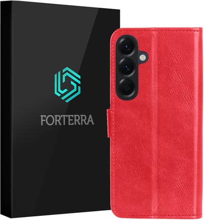 Hoesje Geschikt voor Samsung Galaxy A37 - Luxe Bookcase - Walletcase Hoes - Portemonnee - Cover - Rood