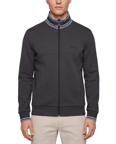 BOSS Green F Zone Track Top Dark Grey