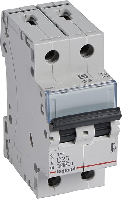 Automatische Schakelaar - Magneet Schakelaar - Stroombeveiliging - 2-polig 25A - 101 cm - Grijs