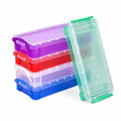 Solidchoice - Set van 5 Stapelbare Kleurige Pennendozen voor Bureau-organisatie