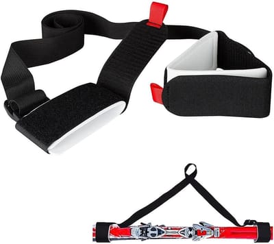 Skidraagriem - Skiriem Skihulp - Ski's Vervoeren - Verstelbare Schouderriem - 75-150 cm - Zwart