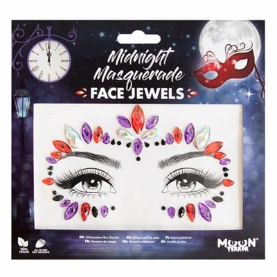 Moon Creations - Moon Terror Midnight Masquerade Face Jewel Diamond Sticker - Paars/Rood