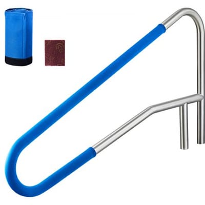 VEVOR Zwembadleuning, 1371x48x813 mm, draagvermogen 100 kg, roestvrijstalen 304 handgreep, afneembare antisliphoes, inbouw-/vloermontage, toegang tot zwembaden en waterparken