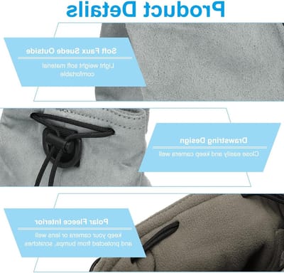Dailygoods - PATIKIL Cameratas, Trekkoordtas met Verstelbare Schouderband Draagbare Handtas voor DSLR Camera, Grijs, M, Sportief