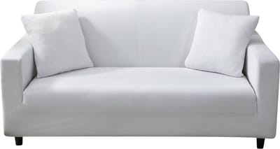 Bolture Zetelhoes 3 Zit - Bankhoes Stretch 3 Zitsbanken - Zetelovertrek - Zetelbeschermer - Sofa Cover - 190-230cm - Wit