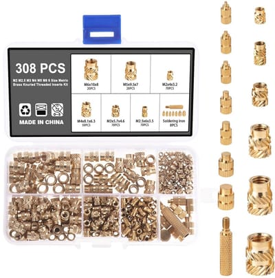 Schroefdraadinzet en soldeerbout set - 308 stuks voor 3D-printen en kunststof toepassingen