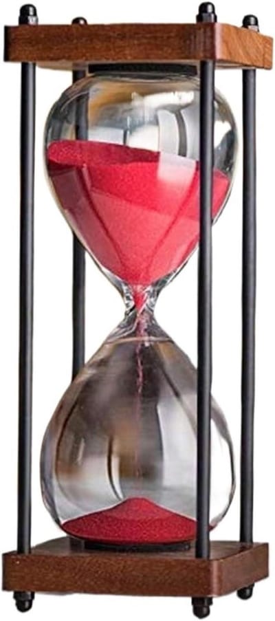 Zandloper Timer - Zandklok Tijd - Tijdmanagement Hulpmiddel - Metalen Frame - 30 Minuten - Zwart