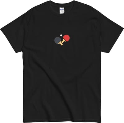 Minimalistisch Ping Pong Tafeltennis Tshirt - Dames Heren - Sportfan Cadeau - Zwart - S
