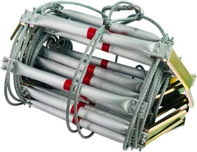 Reddingstouwladder - Veiligheidsladder Vluchtladder - Noodsituaties Ontsnappen - Sterke Aluminiumlegering - 6 Meter Lengte