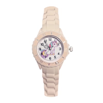 Kinderhorloge - Unicorn Beige | Siliconen | Ø 35 mm | Fashion Favorite