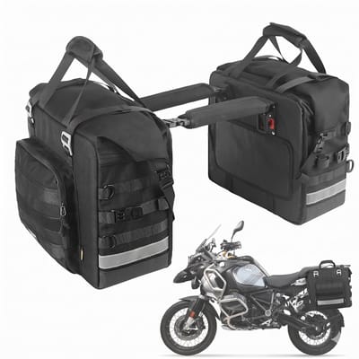 NordHaus Motor Zijtas - Motorfiets Zadeltas - Waterdichte Motor Bagage Tas - Uitbreidbaar 25L tot 32L - Zwart