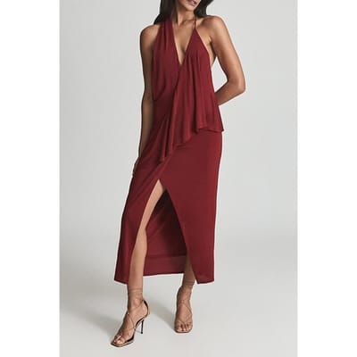 Reiss Xena Midi Dress — Red Maat: 8 | Midi Jurken Outlet | Dames | Rood