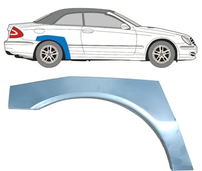 Reparatiepaneel achterspatbord voor Mercedes CLK A209 Cabrio 2003-2009 / Rechts