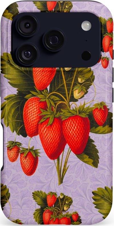 Casetastic hoesje geschikt voor Apple iPhone 17 Pro - MagSafe - Dubbellaagse bescherming - Wilde aarbei - Fashion Case - Lila Olijfgroen Rood Taupe