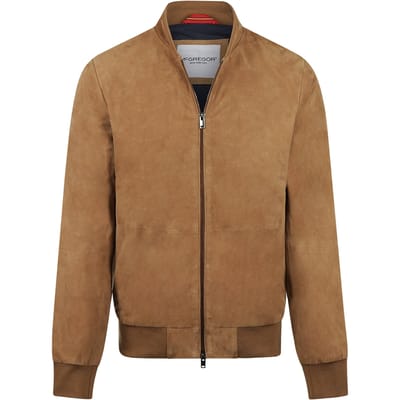 McGregor Suede Bomber Jacket Camel Size: L | Bomber Jackets Outlet | Heren | Bruin