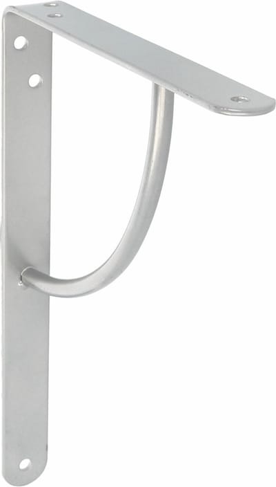 AMIG Plankdrager/planksteun van metaal - gelakt zilvergrijs - H250 x B200 mm - boekenplank steunen - tot 90 kg