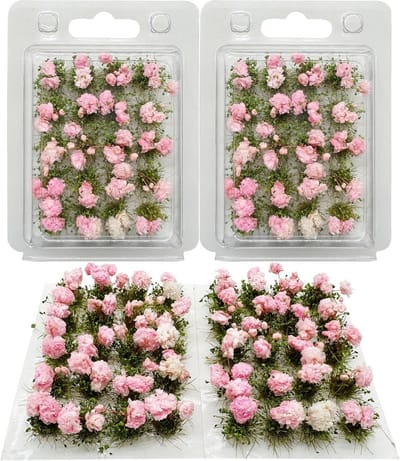 Flower Grass Sand Tafelset voor Modelbouw van Miniatuurlandschappen - Terrain Model Kit met Bloemen en Gras voor Landschapsontwerp (Stijl 2-4)