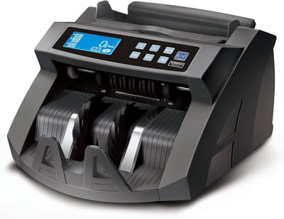 Geldtelmachine - Bankbiljet Tellers - Veilig Geld Tellen - Valsgeld Detectie - 28.9 x 18.8 x 25.5 cm - Grijs