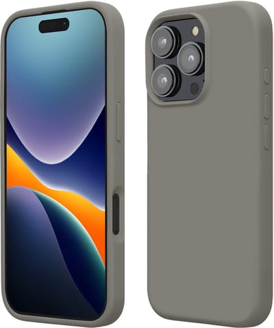 kwmobile telefoonhoesje geschikt voor Apple iPhone 16 Pro - Hoesje met siliconen coating - Smartphone case in steengrijs