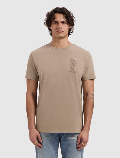 Pure Path T-shirt Embroidered Vase Taupe (26010106 - 53)