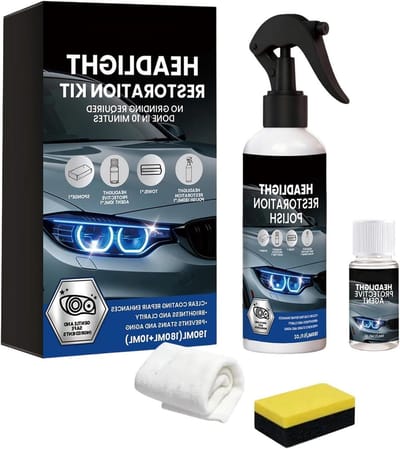 Koplamp Restauratieset - Lens Reiniger - Auto Onderhoud - Herstelt Helderheid - 180 ml - Veelkleurig