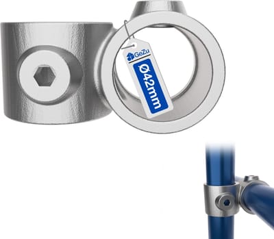 GeZu Impex Verloop Kruisstuk 90 Graden Ø42mm Vuurverzinkt Zilver