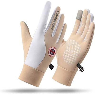 Dames Plus Fluwelen Handschoenen voor Koudebescherming en Warme Touchscreen Antislip Winddicht Waterdicht Outdoor Skiën en Fietsen Winter Warme Handschoenen beige