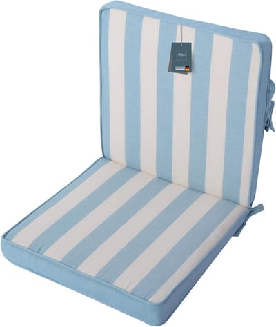 Tuinkussen Set - Stoelkussen Buiten - Comfortabel Zitten - UV-bestendig - 1er Set Niedriglehner - Aqua Strepen
