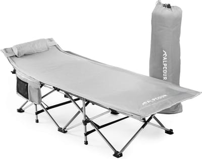 Extra groot campingbedje voor volwassenen en kinderen - robuust en draagbaar opvouwbaar XL-bed in tas met kussen - lichtgewicht polyester
