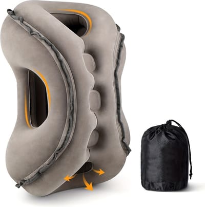 Bovista Reiskussen Vliegtuig - Nekkussen - Neck Pillow - Travel Pillow - Kampeer Kussen - Grijs