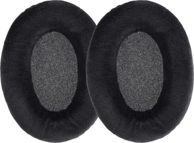 kwmobile 2x fluwelen oorkussens geschikt voor Sennheiser HD515 / HD555 / HD595 / HD518 koptelefoons - Kussens voor over-ear-koptelefoon in zwart