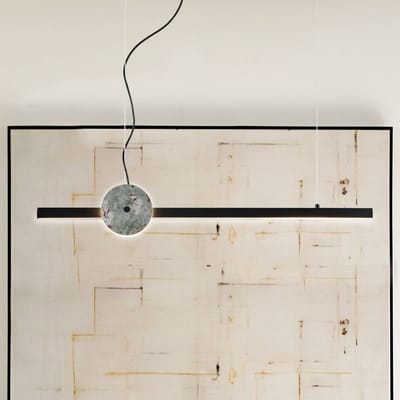 Viokef LED hanglamp Anais, zwart/groen, lengte 100 cm, kunststeen