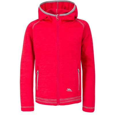 Trespass Childrens Girls Goodness Full Zip Hooded Fleece Jacket (Frambozen mergel)