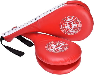 Dubbelzijdige Trapdoel Paddles voor Karate, Taekwondo & Boksen Training (Rood)