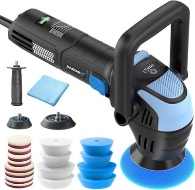 Mini polijstmachine - Excentrische schuurmachine - Auto polijsten - 6 variabele snelheden - 12 mm uitslag - Zwart