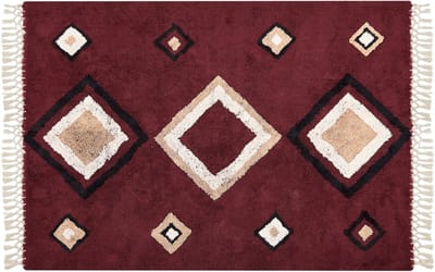 SIIRT - Laagpolig vloerkleed - Rood - 160 x 230 cm - Katoen