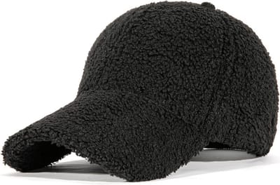 Teddy pet - Zwart - cap - one size - verstelbaar - warm - one size - fashion item - winterpet - hoofddeksel - eyecatcher - zacht - accessoire - uniseks - polyester - fluffy - modieus - stijlvol - baseball pet