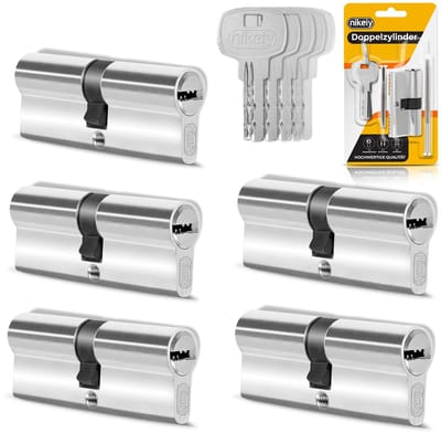 Dailygoods- Slotcilinder gelijksluitend 5x - 35/35 mm - 70 mm - cilinderslot - 25 sleutels - betrouwbare beveiliging - 7 sluitpennen - Deurslot