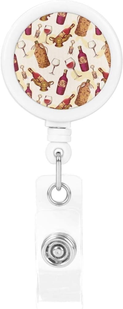Badgehouder - Kaarthouder Clip - Identificatie Tonen - Intrekbaar - 3 cm - Vintage Patroon