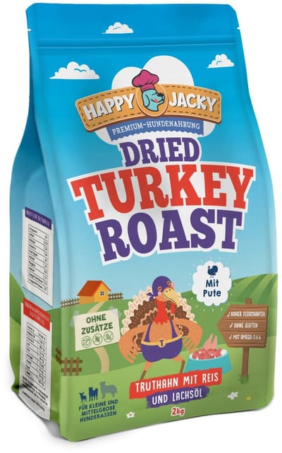 HAPPY JACKY Sensitive droogvoer 2kg - kalkoen met rijst