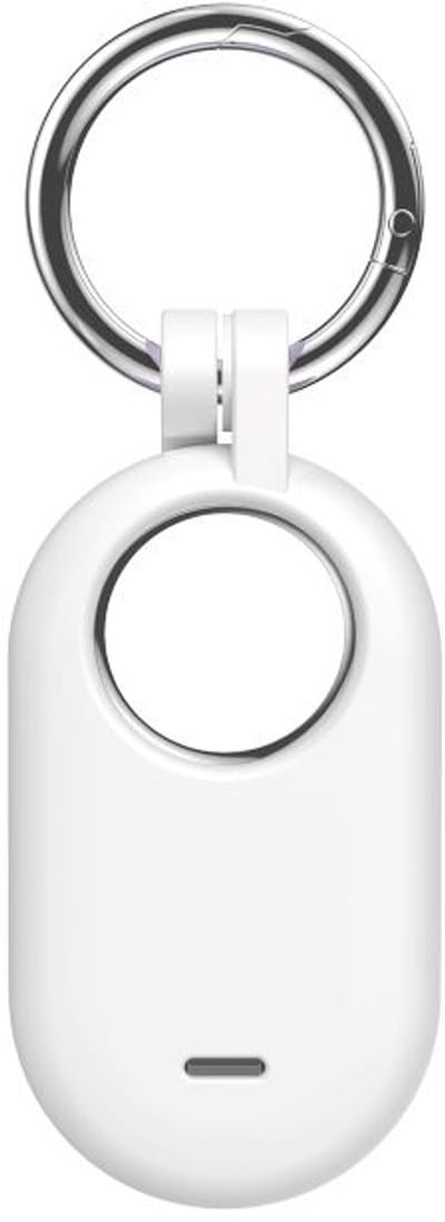 Jumada's Hoesje Geschikt voor Samsung SmartTag 2 - Siliconen Case / Houder / Sleutelhanger - Wit