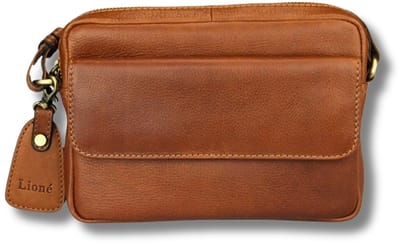 Leren Schoudertas – Cognac – Sara – Compact & Elegant – Crossbody – Echt Leer – Just Lioné
