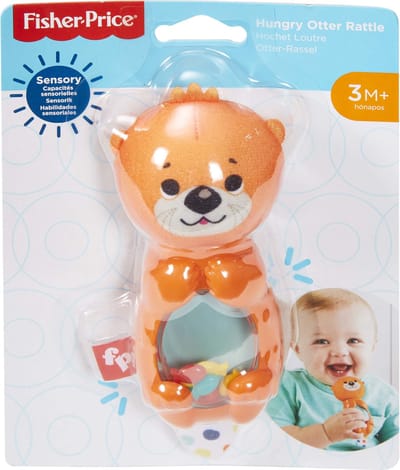 Fisherprice - Hongerige otter rammelaar - Stimmuleerd de zintuigen en de motoriek - vanaf 3 Maanden