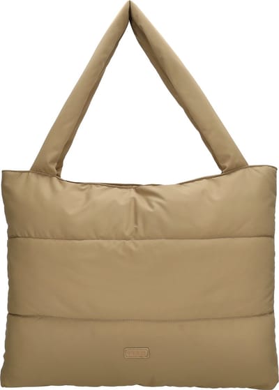 Beagles Calvia Shopper Soft Puffer Schoudertas Trendy Ruim en Licht - Tote Bag - Dames Tas - Taupe