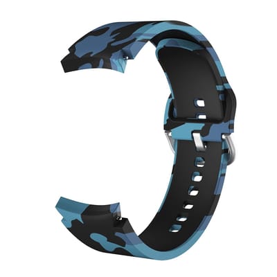Allecto - Horlogeband - Vervangend - Siliconen - Blauw camouflage - Compatibel met Galaxy Watch 4 - 40/44 mm en Classic 42/46 mm