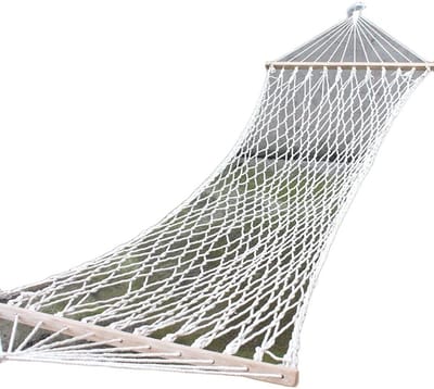 Kampeerhangmat - Mesh hangmat - Buiten ontspannen - Sterk katoen - 200 x 80 cm - Wit