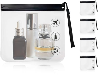 Dailygoods- Toilettas Set van 4 - Transparant - Lekvrij - Handbagage - Reistassen - 20 x 20 cm - Perfect voor Vliegreizen - Cosmeticatas